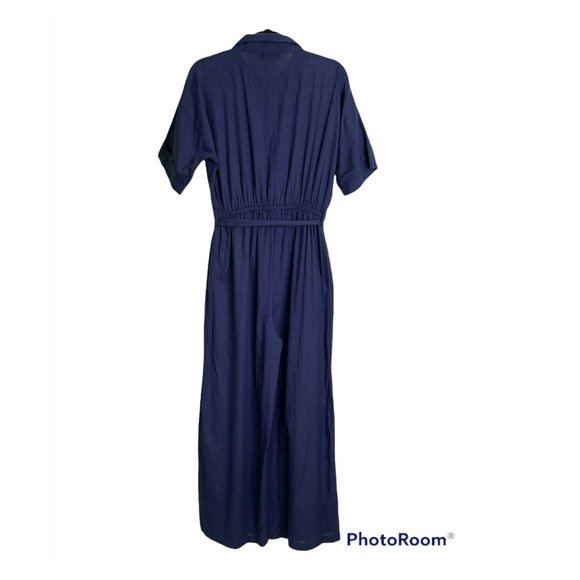 ESMEE/ASOS EXCLUSIVE BUTTON DOWN JUMPSUIT IN NAVY SIZE M - Picture 4 of 6